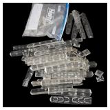 LARGE GROUP ANTIQUE ETCHED PRISM CRYSTALS
