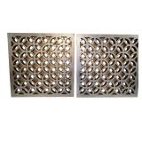 PAIR OF MIRRORED FRETWORK PANEL WALL DECORATIONS