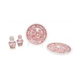 5 pc SPODE TOWER SALT & PEPPER & SALAD PLATES