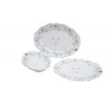 3 PIECES OF HAVILAND BLUE GARLAND CHINA - SERVING TRAYS AND VEGETABLE DISH