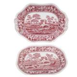 2 VINTAGE COPELAND SPODE 'SPODE'S TOWER' ENGLAND SERVING TRAYS