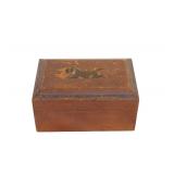 ANTIQUE SCOTTIE INLAID WOOD AND PORCELAIN TEA/TOBACCO BOX