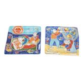 2 ITALIAN CERAMICHE DE SIMONE SQUARE HAND PAINTED BOWLS