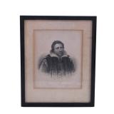 ANTIQUE ENGRAVING OF BEN JOHNSON FROM DIMOCK GALLERY