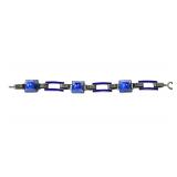 ART DECO STERLING AND LAPIS BRACELET