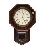 EARLY JAPANESE OCTAGON DROP SCHOOL WALL CLOCK c. 1910