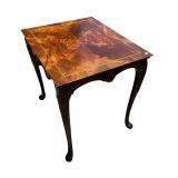 BOOKMATCHED FLAME MAHOGANY SIDE TABLE