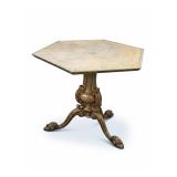 18th c IRISH REGENCY TABLE WITH FAUX MARBLE TOP