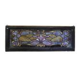 ANTIQUE ART NOUVEAU LEADED STAINED GLASS WINDOW 47'