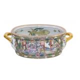 CHINESE ROSE MEDALLION PORCELAIN FOOT BATH