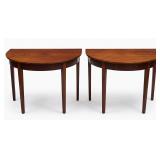 PAIR OF GEORGE III MAHOGANY DEMILUNE CONSOLE TABLES