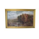 HUDSON RIVER SCHOOL 1900 LANDSCAPE OIL ED HOWARD