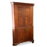 ANTIQUE AMERICAN CHERRY CORNER CUPBOARD