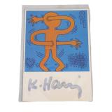 KEITH HARING SIGNED POSTCARD AMSTERDAM
