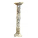TALL ITALIAN CARVED ALABASTER PEDESTAL
