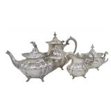 4 PC REED & BARTON STERLING HAMPTON COURT TEA SERVICE