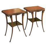 PAIR MATCHING HOLLYWOOD REGENCY SIDE TABLES ZANGERLE