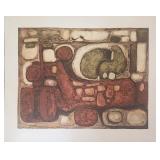MID CENTURY OIL ON PAPER PACO ROMERO ABSTRACT