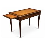 FRENCH MAHOGANY TWO DRAWER LOUIS XVI STYLE WRITING DESK