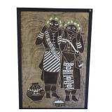 LARGE ABORIGINAL FORMOSA TREE BARK PAINTING