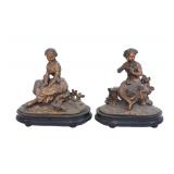 PAIR OF FRENCH 19TH C SPELTER SCULPTURES