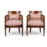 PAIR ALTHORP LIVING HISTORY FRENCH LOUIS XV CANE ARM CHAIRS