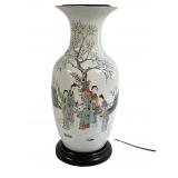 CHINESE PORCELAIN FAMILLE ROSE WITH POEM LAMP