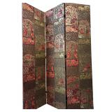 VINTAGE FOLDING PERSIAN 3 PANEL SCREEN