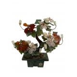 VINTAGE CARVED CHINESE JADE TREE 1940s