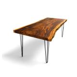 CUSTOM LIVE EDGE MONKEY POD SLAB DINING TABLE