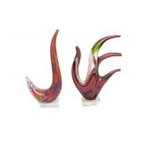 2 Pc MID CENTURY ITALIAN BLOWN GLASS SCULPTURES