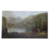 LARGE 19th c HUDSON RIVER SCHOOL OIL ON CANVAS