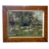 FRAMED 1908 MAY DAY SHEEP PRINT by A. FOX PHILADELPHIA