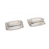 2 VINTAGE SILVERPLATE COVERED MINIATURE BUTTER