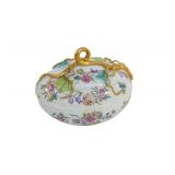 VINTAGE MOTTAHEDEH VISTA ALEGRE MELON SHAPED PORCELAIN BOX