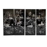 4 BLACK LACQUER WITH MOP INLAY WALL PANELS