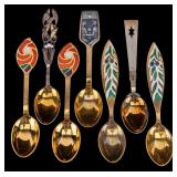 7 A. Michelsen Danish Sterling Souvenir Spoons