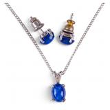 14K White Gold and Star Sapphire Set