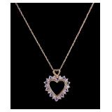 10K Gold Heart Pendant and Chain
