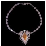 Vintage Mexican Sterling and Onyx Necklace