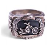 Men's Sterling Motorcycle Ring