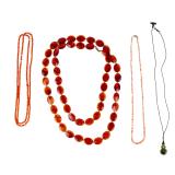 Coral and Green Hardstone Jewelry