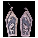 Patrick Tewawina Sterling Kokopelli Earrings