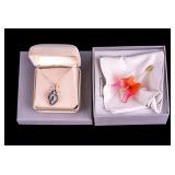 Swarovski Pin and 925 Sapphire Necklace