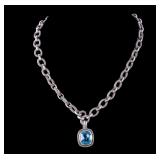 Sterling Silver and Blue Topaz Necklace