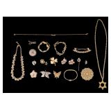 Crown Trifari and Gold Toned Jewelry