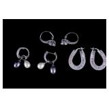 Three pairs of Sterling Silver Earrings