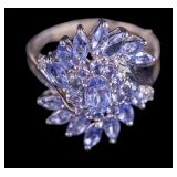 Tanzanite and Sterling Silver Ring