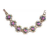 Enamel Bracelet and Earrings