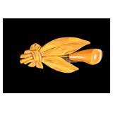 Large Yellow Bakelite Pin
